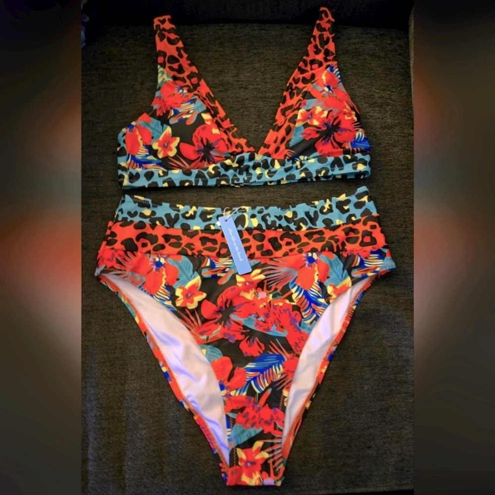 Live Life on the Beach Floral Bikini